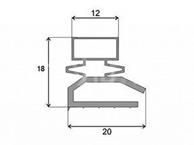 Уплотнитель 1114*553мм для холодильника Бирюса 5, 10, 20, 320 саморезы